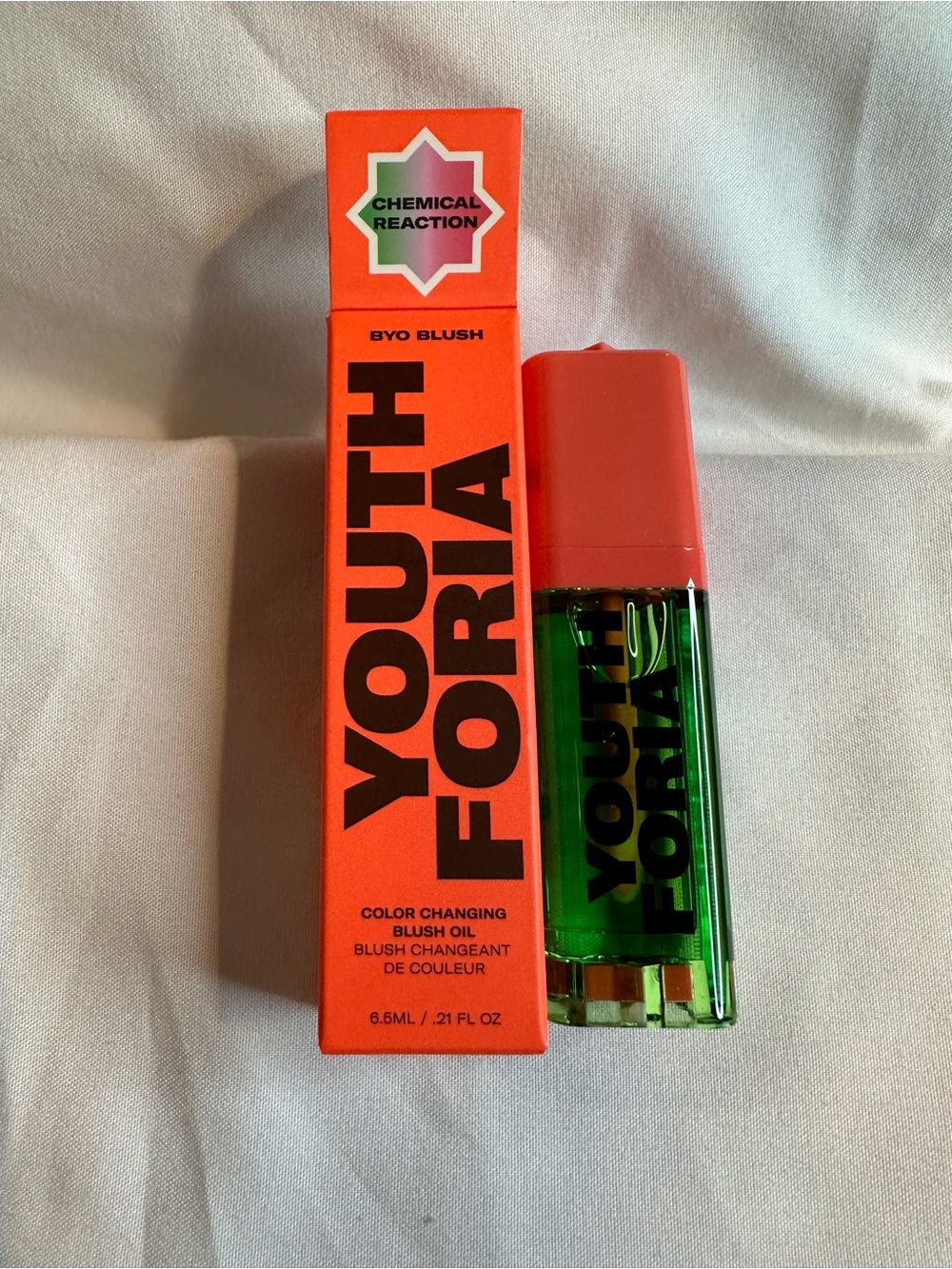 Youth Foria Color-Changing Blush Oil — Vibrant Coral Pink